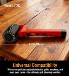 Electric Grill Brush, Safe BBQ Brush for Grill & Heavy Duty BBQ Grill Brush with Stainless Steel,Safe Grill Accessories,Stainless Grill Grate Cleaner,Charcoal Grill - Gifts for Grill Men/Dad (Red)