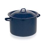 6-Quart Blue Enamel Stock Pot with Lid