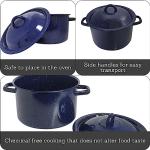 6-Quart Blue Enamel Stock Pot with Lid