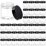  ﻿ Eternal Moment 36 Pack 4 OZ Plastic Jars Round Clear Cosmetic Container Jars with Lids, Perfect for Lotion, Cream, Ointments, Makeup, Eye Shadow, Rhinestone, Samples, Pot, Travel Storage