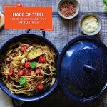 6-Quart Blue Enamel Stock Pot with Lid