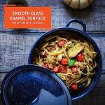 6-Quart Blue Enamel Stock Pot with Lid