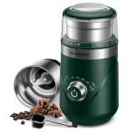SHARDOR Electric Super Silent Blade Coffee Grinder, Timed Grind Control Rotary Knob, Adjustable Coarse to Fine for Coffee Beans, Spices & Herbs, with 1 Removable Stainless Steel Bowl, Green
