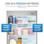Newair 13.8 cu. ft. Upright Convertible Fridge/Freezer, Garage Ready Refrigerator, Frost Free with Door Alarm and LED Light