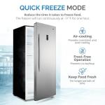 Newair 13.8 cu. ft. Upright Convertible Fridge/Freezer, Garage Ready Refrigerator, Frost Free with Door Alarm and LED Light