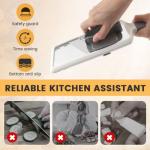 Multi Handheld Mandoline Slicer with Adjustable Stainless Steel Blade, Veggie Chopper & Cheese Grater, Mandolin French Fry Cutter for Speedy Slicing of Fruits and Vegetables