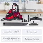 Ewbank Dynamo Steam Cleaner for Chemical-Free Cleaning, Multipurpose with Attachments, Portable, Multi-surface, For Carpets, Tiles, Bathrooms, Floors, and More, Red, SC1000