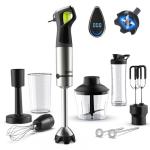Ganiza Immersion Blender, Max 1200W Heavy Duty Hand Blender with Time Display & Variable Speed Trigger, 9-in-1 Electric Handheld Mixer with Chopper Whisk Frother Beaker Ideal for Soup Puree Smoothies