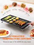 LucGee Electric Griddle with Removable Cooking Plate, Large Griddle Pan Electric with Nonstick Coating, Fast & Even Heating, Dishwasher Safe, Smokeless Grill for Bacon, Steak, Pancake, 19" x 11"