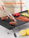 LucGee Electric Griddle with Removable Cooking Plate, Large Griddle Pan Electric with Nonstick Coating, Fast & Even Heating, Dishwasher Safe, Smokeless Grill for Bacon, Steak, Pancake, 19" x 11"