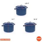 6-Quart Blue Enamel Stock Pot with Lid