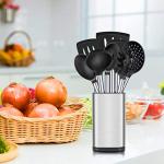 8-Piece Silicone Cooking Utensil Set with Stainless Steel Handles