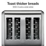 Hamilton Beach 4 Slice Toaster with Extra Wide Slots for Bagels, Shade Selector, Toast Boost, Slide-Out Crumb Tray, Auto-Shutoff and Cancel Button, Brushed Stainless Steel (24910)