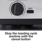 Hamilton Beach 4 Slice Toaster with Extra Wide Slots for Bagels, Shade Selector, Toast Boost, Slide-Out Crumb Tray, Auto-Shutoff and Cancel Button, Brushed Stainless Steel (24910)