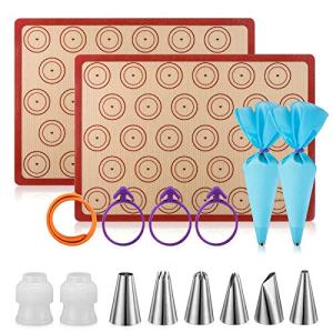 Angadona 16-Piece Nonstick Macaron Baking Mats Set