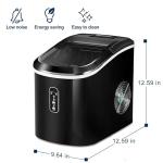 Euhomy Ice Maker Countertop, 26 lbs/24H, 9 Cubes Ready in 6 Mins, Self-Cleaning, Compact Potable Ice Maker with Ice Scoop and Basket for Home/Kitchen/Office.(Black)