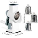 YOUCZON Rotary Cheese Grater Multi-Purpose Stainless Steel Cheese Shredder - Cheese Grater With Handle Effortless Grating of Carrots, Potatoes, Vegetables, and Fruits (White)