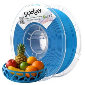 YXPOLYER PLA Filament Food Grade 1.75mm 1kg for 3D Printing, 3D Printer Filament with Transparent AMS-Compatible Filament Spool, Azure Blue