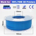 YXPOLYER PLA Filament Food Grade 1.75mm 1kg for 3D Printing, 3D Printer Filament with Transparent AMS-Compatible Filament Spool, Azure Blue