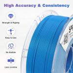 YXPOLYER PLA Filament Food Grade 1.75mm 1kg for 3D Printing, 3D Printer Filament with Transparent AMS-Compatible Filament Spool, Azure Blue