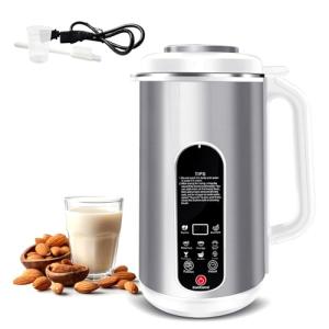 LUODIRGB 40oz Nut Milk Maker Machine Stainless Steel | 8-in-1 Automatic Soy Milk Maker for Almond, Oat, Juice, Plant-Based & Non-Dairy Beverages with Delay Start, Keep Warm, Boil Water, Self-Clean