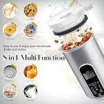 LUODIRGB 40oz Nut Milk Maker Machine Stainless Steel | 8-in-1 Automatic Soy Milk Maker for Almond, Oat, Juice, Plant-Based & Non-Dairy Beverages with Delay Start, Keep Warm, Boil Water, Self-Clean