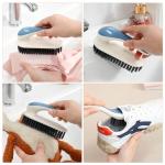 Soft Bristle Scrub Cleaning Brush Stain Remover Brush Fabric Cleaning Brush Laundry Brush Small Scrub Brush Cleaner Household Cleaning Brushes for Carpet, Clothes, Bathroom,Sneaker-2 Pack (Blue)