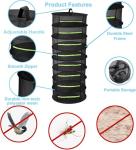 Herb Drying Rack Hanging 8 Layer, 2ft Collapsible Herb Dryer Mesh with Zipper, Garden Gloves, Hook, Plant Net Dry Rack for Drying Seeds, Buds, Grass, Hydroponic Plants for Outdoor Harvest 24"D x 63"H