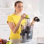 NutriBullet Juicer Centrifugal Juicer Machine for Fruit, Vegetables, and Food Prep, 27 Ounces/1.5 Liters, 800 Watts, Gray RNBJ50100 (Renewed)