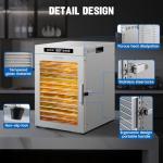 Cercker Commercial Food-Dehydrator Machine 14 Trays, 1200W Fruit Dehydrator,11.98ft² Meat Dryer for Jerky,190ºF Temperature Control,24H Large Food Dryer for Beef