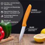 OPOLIA Paring Knife Fruit Knife Set (6 Pieces), Ultra Sharp Stainless Steel Vegetable and Fruit Knife with PP Plastic Ergonomic Handle for Cutting Fruits and Vegetables- Colorful