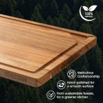 Kikcoin Acacia Wood Cutting Boards for Kitchen, Wooden Cutting Board, Chopping Board with Built-In Compartments and Juice Groove, Solid Charcuterie Board Serving Tray Wood Butcher Block, 17" x 11.8"