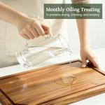 Kikcoin Acacia Wood Cutting Boards for Kitchen, Wooden Cutting Board, Chopping Board with Built-In Compartments and Juice Groove, Solid Charcuterie Board Serving Tray Wood Butcher Block, 17" x 11.8"