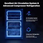 ROVSUN 33 Bottle Wine Fridge, Dual Zone Wine and Beverage Refrigerator with Independent Temp & LED Control Panel, Freestanding Wine Cooler Chiller for Red White Wine, Champagne, Beer