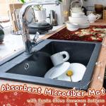 2 Pcs XXL Christmas Dish Drying Mat,Absorbent Microfiber Mats with Santa Claus Snowman Pattern,Large 24 x 17" Dishes Drainer Pad for Xmas Decoration,Winter Festival,Kitchen Counter,Coffee Countertops