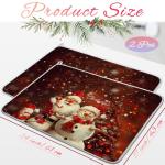 2 Pcs XXL Christmas Dish Drying Mat,Absorbent Microfiber Mats with Santa Claus Snowman Pattern,Large 24 x 17" Dishes Drainer Pad for Xmas Decoration,Winter Festival,Kitchen Counter,Coffee Countertops