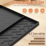 Silicone Mat for Ninja Slushie Machine&Ninja Creami- Removable 22.5"*15"*0.7" Countertop Protector Mat,Concave Convex Design, Leak-Proof and Slip-Resistant ice Gream Maker&Slushie Machine Accessories