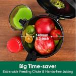 Fretta Cold Press Juicer, Juicer Machines Vegetable and Fruits,Masticating Juicer with 5.3'' Large Feed Chute fit Whole Fruits,BPA-Free, Reverse Function,250W