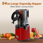 Fretta Cold Press Juicer, Juicer Machines Vegetable and Fruits,Masticating Juicer with 5.3'' Large Feed Chute fit Whole Fruits,BPA-Free, Reverse Function,250W