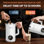 8 IN 1 Nut Milk Maker Machine, 34OZ Capacity Homemade Almond, Oat, Coconut, Plant Based Milks& Non Dairy Beverages, Automatic Pure Copper Motor Soy Milk Maker Blender with Delay Start/Boil Water