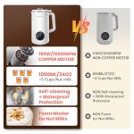 8 IN 1 Nut Milk Maker Machine, 34OZ Capacity Homemade Almond, Oat, Coconut, Plant Based Milks& Non Dairy Beverages, Automatic Pure Copper Motor Soy Milk Maker Blender with Delay Start/Boil Water