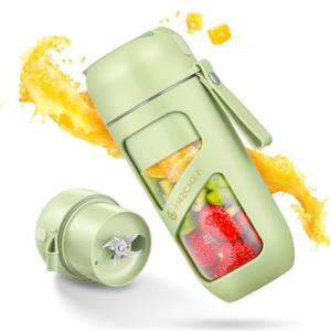 AMZCHEF Portable Blender, Strong Cutting Power with 10-Blade,Type-C Rechargeable,Vacuum Personal Size Mini Blender for Shakes and Smoothies, BPA free, for Sports, Travel, Hiking