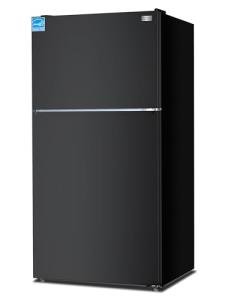 BLACK+DECKER 24 Cu. Ft. Top Mount Refrigerator with Freezer, 2 Door Refrigerator with Top Freezer and Adjustable Temperature Control, Full Size Kitchen, ENERGY STAR, BR2400JB, Black
