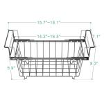 iSPECLE Freezer Organizer Bins - Fit 7 Cu.Ft Chest Freezer, Expand from 15.8" to 18.1" (L) Deep Freezer Organizer Bins, 2 Pack Small Hanging Freezer Baskets for Chest Freezer, Black