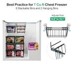 iSPECLE Freezer Organizer Bins - Fit 7 Cu.Ft Chest Freezer, Expand from 15.8" to 18.1" (L) Deep Freezer Organizer Bins, 2 Pack Small Hanging Freezer Baskets for Chest Freezer, Black