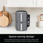 Ninja DoubleStack XL Smart 2-Basket Air Fryer, Smart Cook System, DoubleStack Technology Cook 4 Foods at Once, Space Saving Design, 10 QT, 6-in-1, Smart Finish & Match Cook, Air Fry, Broil, Bake SL451