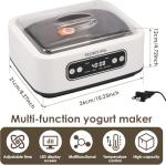 Yogurt Maker Machine with Adjust Temp(21°C-45°C/70°F-113°F)&Time(1-99h)304 Stainless Steel Inner Bowl(1.6 Quart) (Standard version)