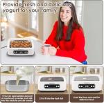 Yogurt Maker Machine with Adjust Temp(21°C-45°C/70°F-113°F)&Time(1-99h)304 Stainless Steel Inner Bowl(1.6 Quart) (Standard version)