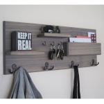 Homanu 6 Pack Coat Hooks, Heavy Duty Double Prong Coat Hooks Wall Mounted with 12 Screws, No Rust Black Metal Wall Hooks for Hanging Towel, Coat, Bag, Hat, Cup, Key