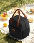 HOTOR Lunch Bag for Women & Men - Wear-Resistant Insulated Lunch Box with Large Capacity, Multi-Functional Cooler Bag for Office, Picnic, Black, 10L,10.60" x 5.90" x 9.50"